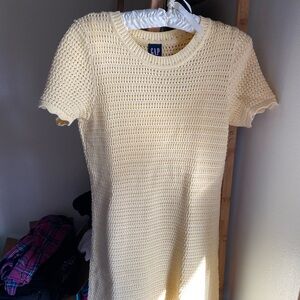 Gap Yellow Crochet Mini Dress